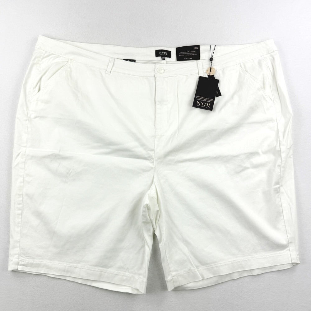 NYDJ White Bermuda Shorts Size 28 Cotton - New W/Tag $69‎